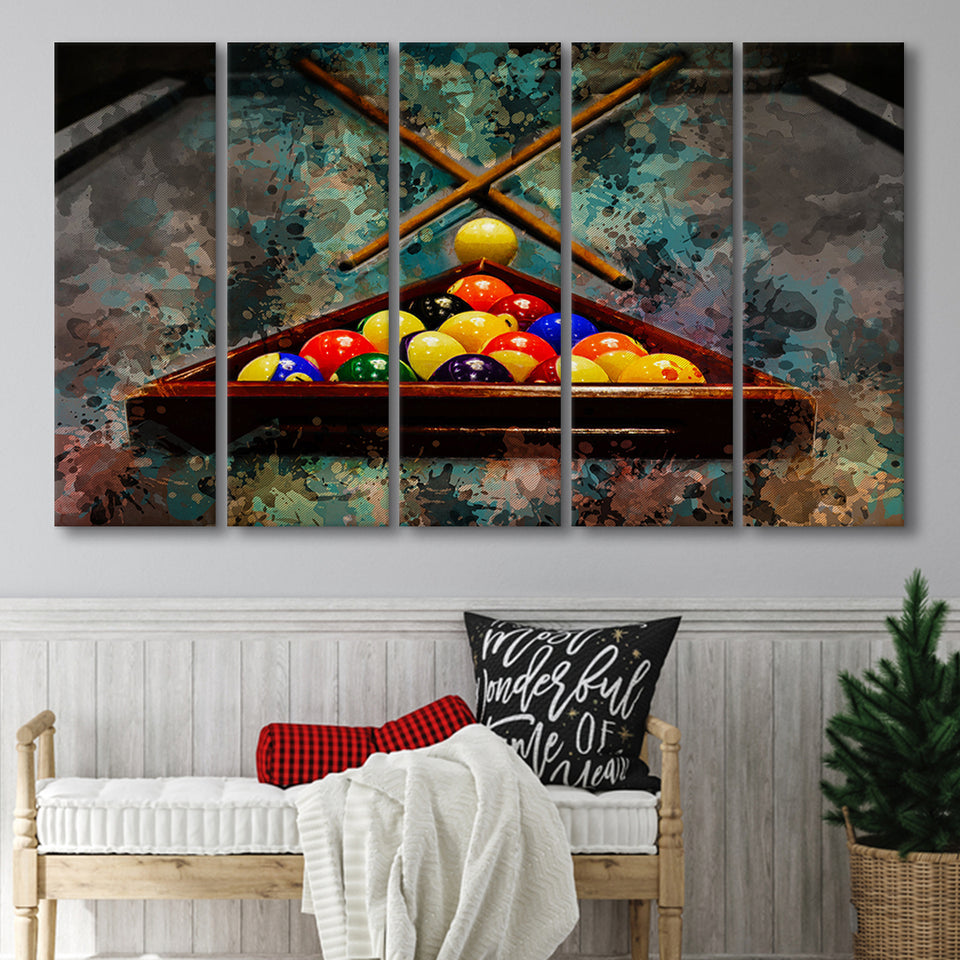 Billiards 5 Piece B Canvas Prints Wall Art Decor, Multi Panels,Large Canvas, Home Decor