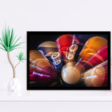 Billiards 8 Ball Billiards Art Framed Art Prints Wall Art Decor,Black Frame, Ready to hang