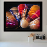 Billiards 8 Ball Billiards Art Framed Art Prints Wall Art Decor,Black Frame, Ready to hang