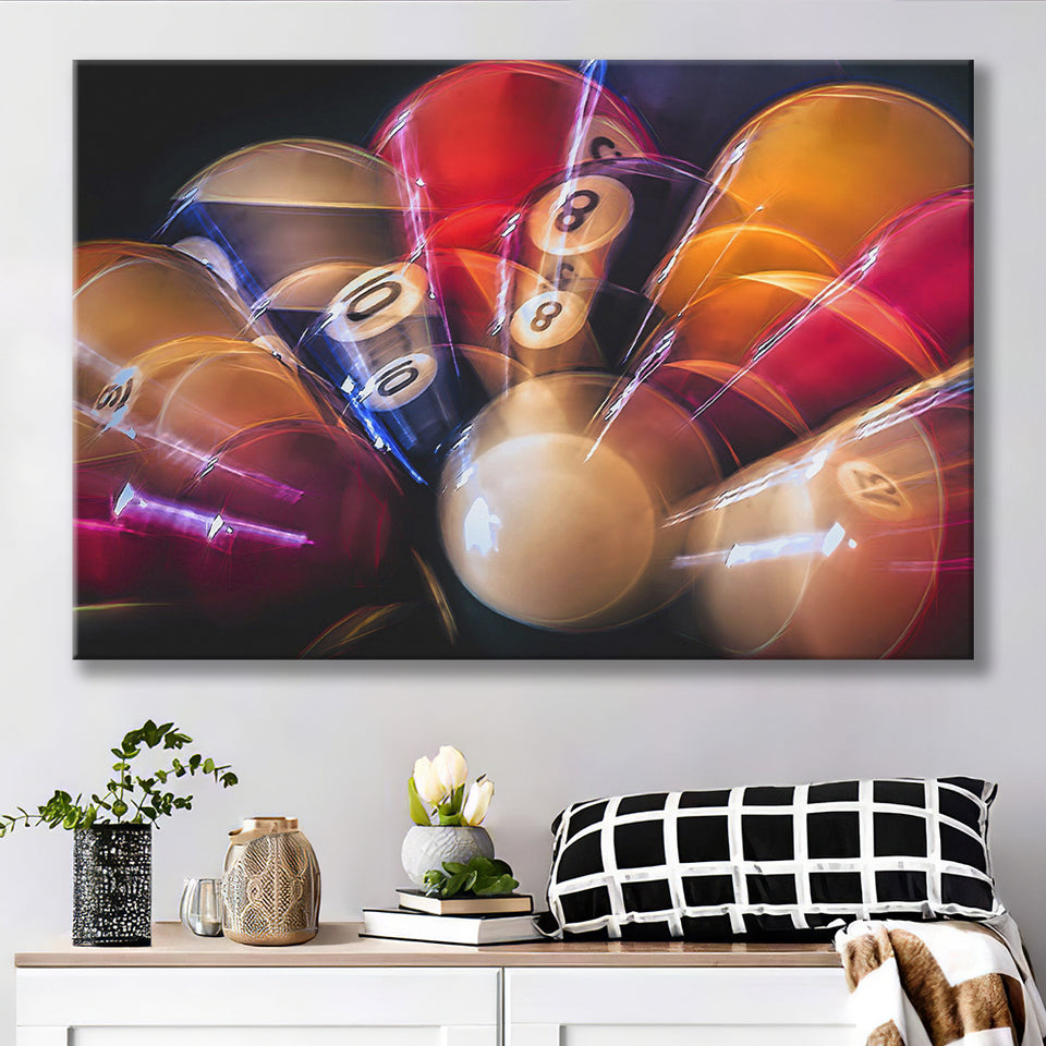 Billiards 8 Ball Billiards Canvas Art Canvas Prints Wall Art Home Decor - Painting Canvas, Ready to hang