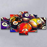 Billiards, Billiards Balls Multi Panels,Canvas Prints Wall Art Home Decor