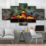 Billiards 5 Pieces Canvas Prints Wall Art Decor - Painting Canvas, Mixed Canvas, Multi Panels