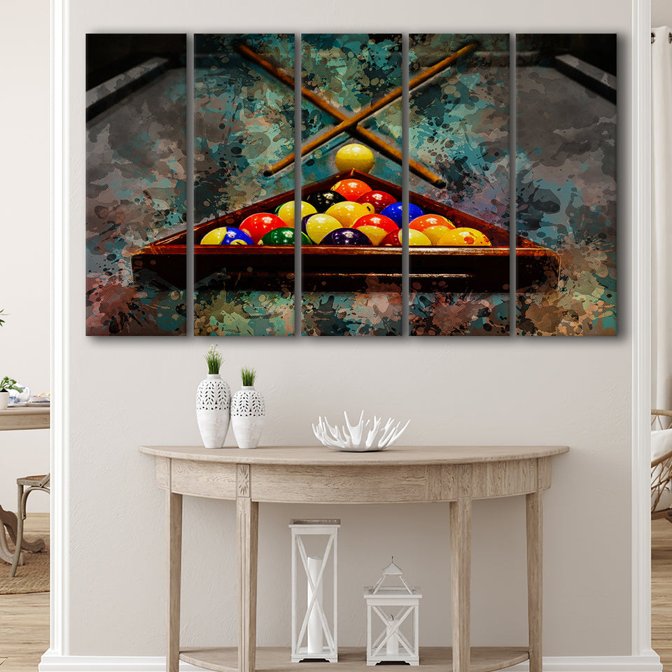 Billiards 5 Piece B Canvas Prints Wall Art Decor, Multi Panels,Large Canvas, Home Decor