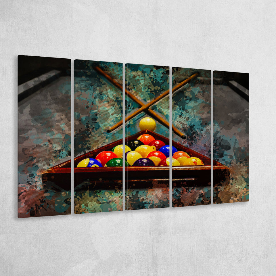 Billiards 5 Piece B Canvas Prints Wall Art Decor, Multi Panels,Large Canvas, Home Decor