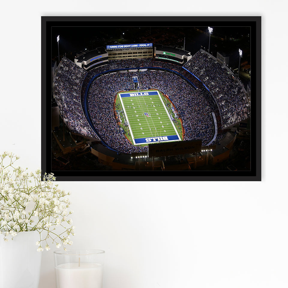 Bills Stadium Aerial View, Stadium Canvas, Sport Art, Gift for him, Framed Canvas Prints Wall Art Decor, Framed Picture