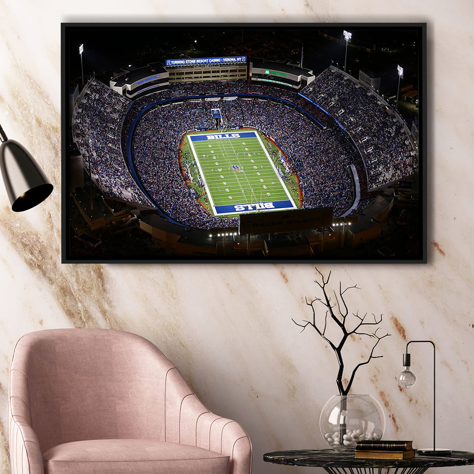 Bills Stadium Aerial View, Stadium Canvas, Sport Art, Gift for him, Framed Canvas Prints Wall Art Decor, Framed Picture