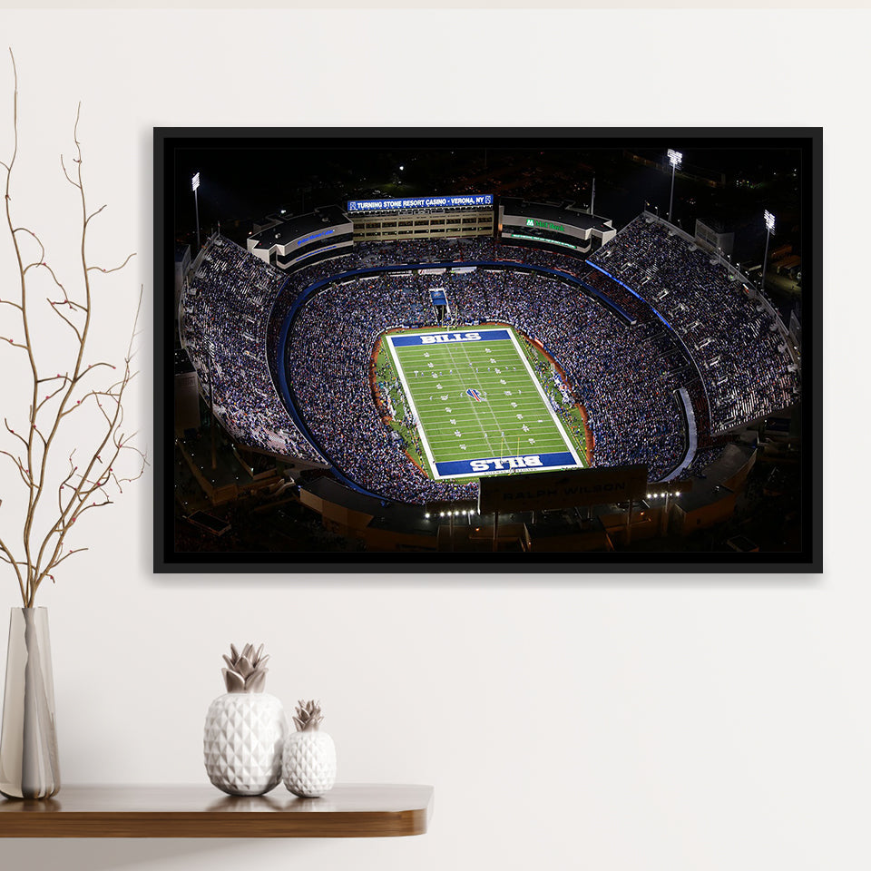 Bills Stadium Aerial View, Stadium Canvas, Sport Art, Gift for him, Framed Canvas Prints Wall Art Decor, Framed Picture