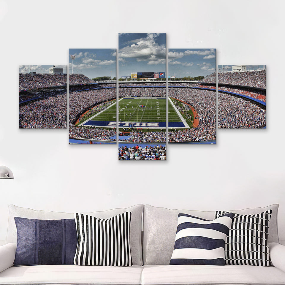 Bills Stadium 5 Pieces Canvas Prints Wall Art - Painting Canvas, Multi Panel, Wall Decor, Canvas Art