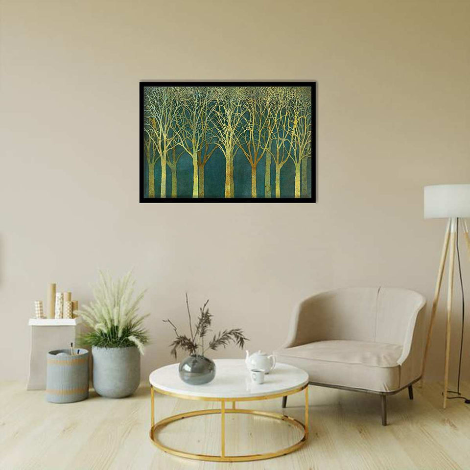 Birch Grove Golden Light-Forest art, Art print, Plexiglass Cover