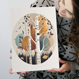 Birch Tree Retro Art Print ,City Art Print, Large Canvas, Canvas Print Wall Art Home Decor