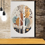 Birch Tree Retro Art Print ,City Art Print, Large Canvas, Canvas Print Wall Art Home Decor