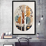 Birch Tree Retro Art Print, City Art Print, Framed Art Print Wall Art Home Decor, Framed Picture