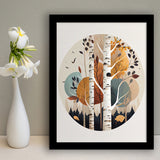 Birch Tree Retro Art Print, City Art Print, Framed Art Print Wall Art Home Decor, Framed Picture