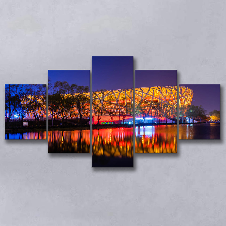 Birds Nest Beijing Stadium, Stadium Canvas, Sport Art, Large Canvas, Multi Panels, Canvas Prints Wall Art Decor