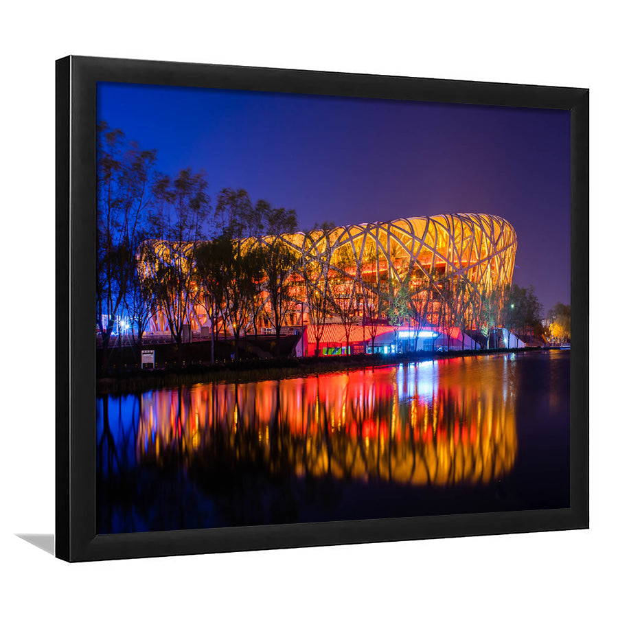 Birds Nest Beijing Stadium, Stadium Canvas, Sport Art, Gift for him, Framed Art Prints Wall Art Decor, Framed Picture