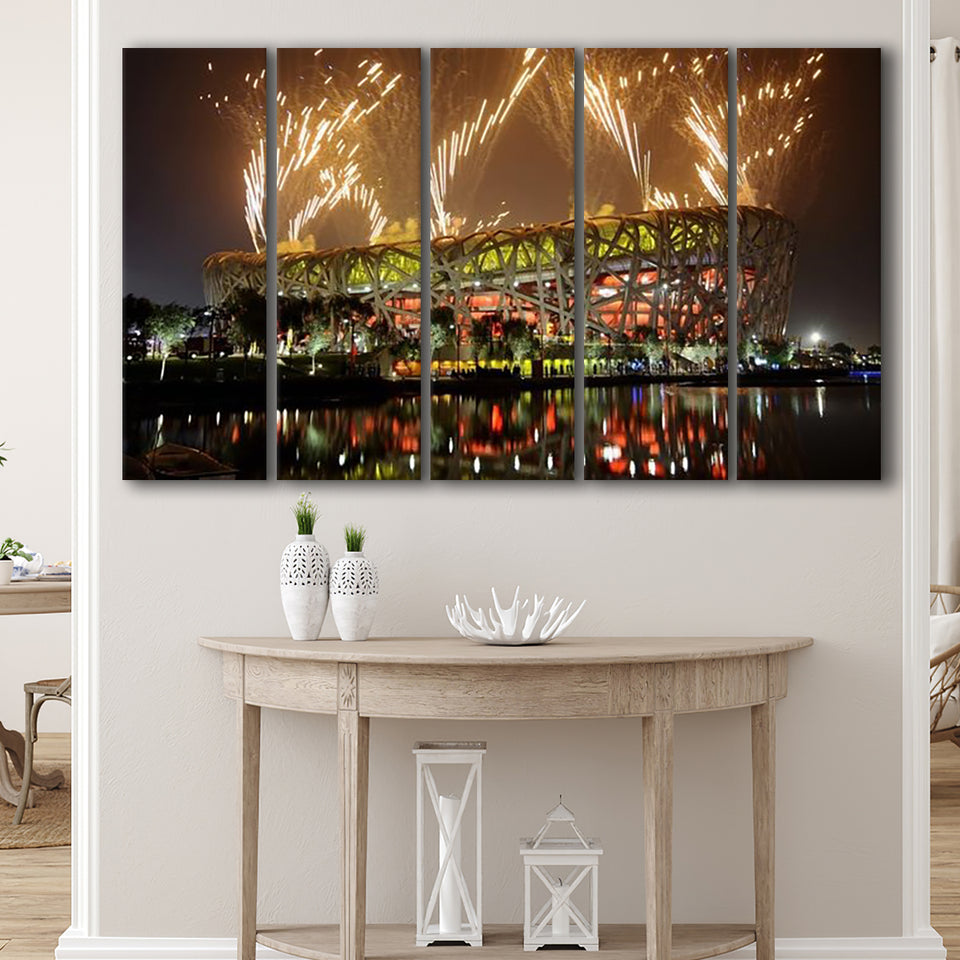 Birds Nest Stadium Beijing China, Stadium Canvas, Sport Art, Gift for him, Multi Panels B, Canvas Prints Wall Art Decor