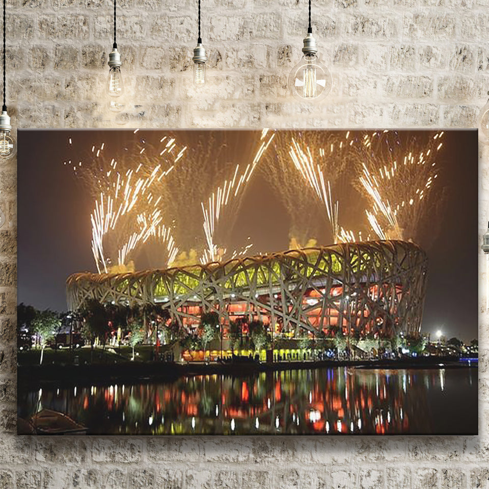 Birds Nest Stadium Beijing China, Stadium Canvas, Sport Art, Gift for him, Fan Gift, Canvas Prints Wall Art Decor