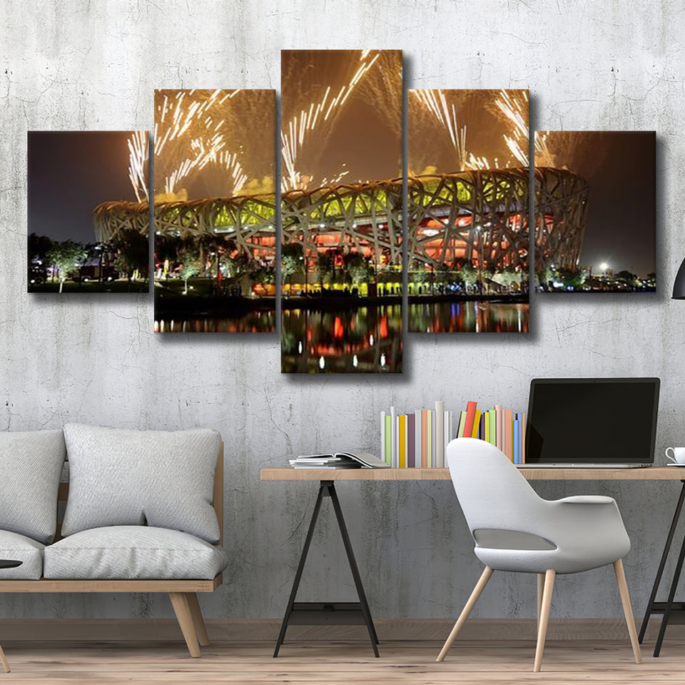 Birds Nest Stadium Beijing China, Stadium Canvas, Sport Art, Large Canvas, Multi Panels, Canvas Prints Wall Art Decor