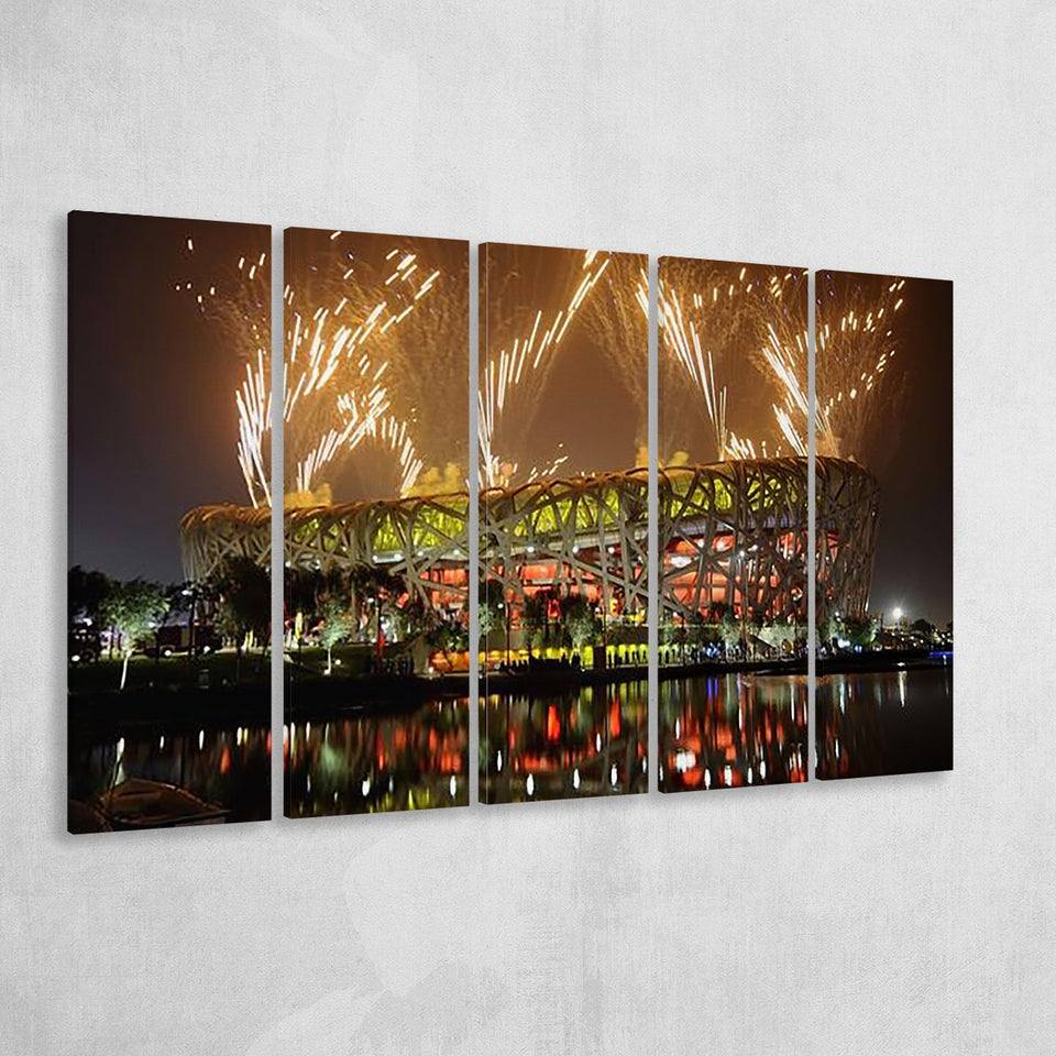 Birds Nest Stadium Beijing China, Stadium Canvas, Sport Art, Gift for him, Multi Panels B, Canvas Prints Wall Art Decor