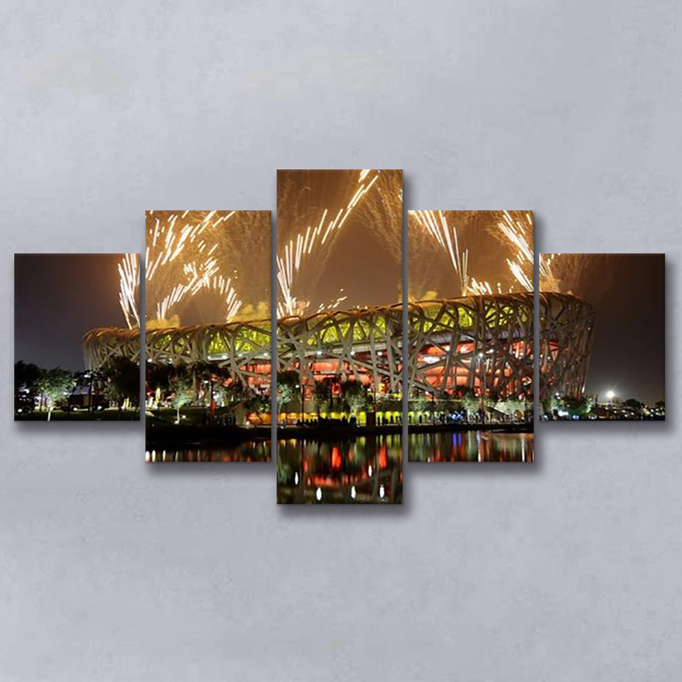 Birds Nest Stadium Beijing China, Stadium Canvas, Sport Art, Large Canvas, Multi Panels, Canvas Prints Wall Art Decor