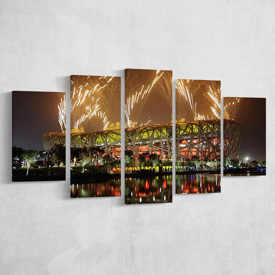 Birds Nest Stadium Beijing China, Stadium Canvas, Sport Art, Large Canvas, Multi Panels, Canvas Prints Wall Art Decor