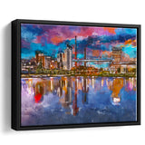 Birmingham Alabama Usa City Skyline City Art Watercolor Framed Canvas Prints Wall Art Home Decor,Floating Frame