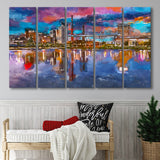 Birmingham Alabama Usa City Skyline 5 Pieces Extra Large Canvas Prints Wall Art Home Decor