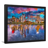 Birmingham Alabama Usa City Skyline City Art Watercolor Framed Art Prints Wall Art Decor,Framed Picture