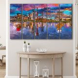 Birmingham Alabama Usa City Skyline 5 Pieces Extra Large Canvas Prints Wall Art Home Decor