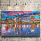 Birmingham Alabama Usa City Skyline City Art Watercolor Canvas Prints Wall Art Home Decor, Large Canvas