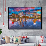 Birmingham Alabama Usa City Skyline City Art Watercolor Framed Art Prints Wall Art Decor,Framed Picture