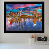 Birmingham Alabama Usa City Skyline City Art Watercolor Framed Art Prints Wall Art Decor,Framed Picture