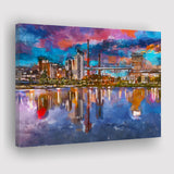 Birmingham Alabama Usa City Skyline City Art Watercolor Canvas Prints Wall Art Home Decor, Large Canvas