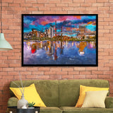 Birmingham Alabama Usa City Skyline City Art Watercolor Framed Art Prints Wall Art Decor,Framed Picture