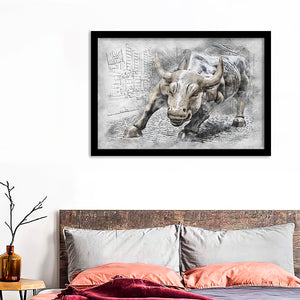 Bison Bull Framed Wall Art Print - Framed Art, Prints for Sale, Painting Art, Painting Prints