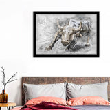Bison Bull Framed Wall Art Print - Framed Art, Prints for Sale, Painting Art, Painting Prints
