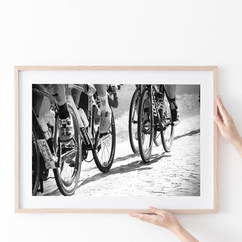 Black And White Cycling Canvas Print Roubaix Cycling Poster Prints Wall Art Decor, Unframe, Poster Art
