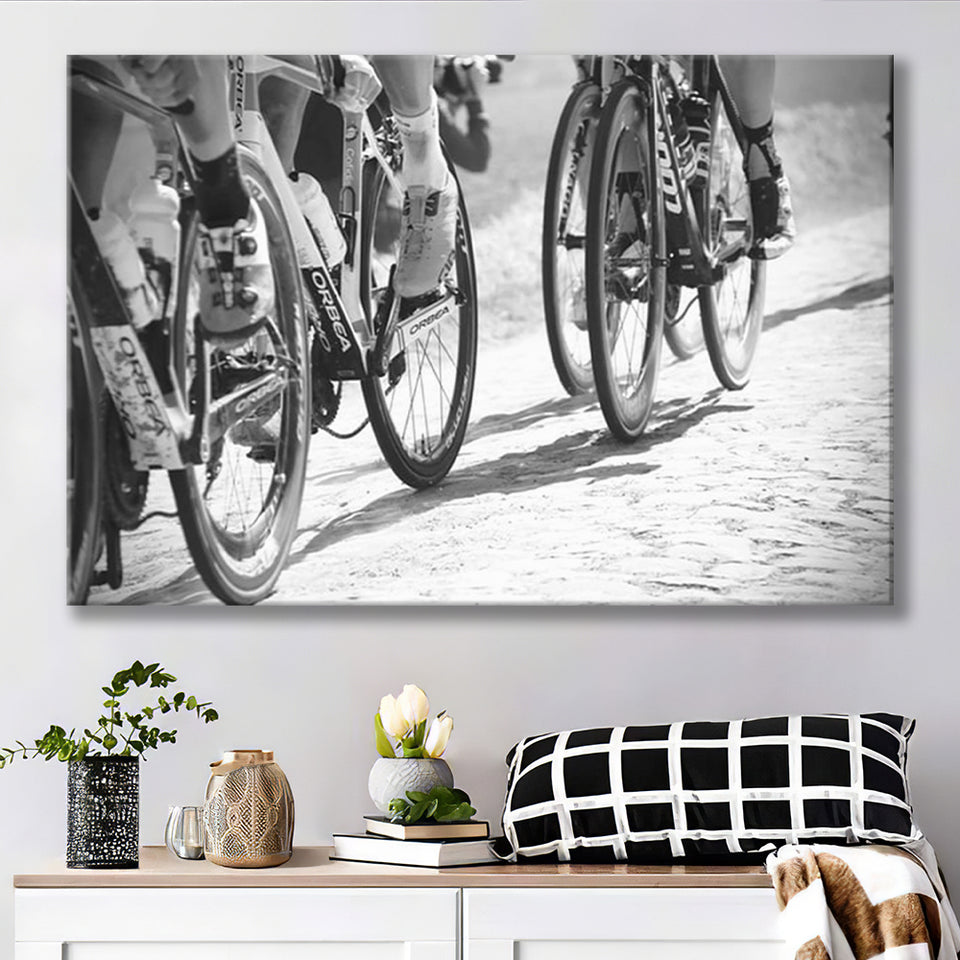 Black And White Cycling Canvas Print Roubaix Cycling Canvas Prints Wall Art Decor - Painting Canvas,Home Decor