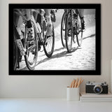 Black And White Cycling Canvas Print Roubaix Cycling Framed Art Prints Wall Art Decor, Framed Picture, Home Decor