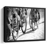 Black And White Cycling Canvas Print Roubaix Cycling Framed Canvas Prints Wall Art Decor, Framed Picture, Floating Frame