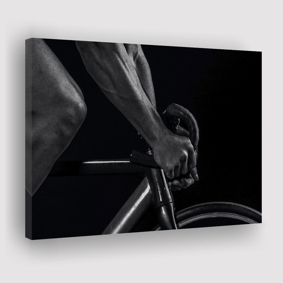 Black And White Cycling Canvas Print Canvas Prints Wall Art Decor - Painting Canvas,Home Decor, Ready to Hang