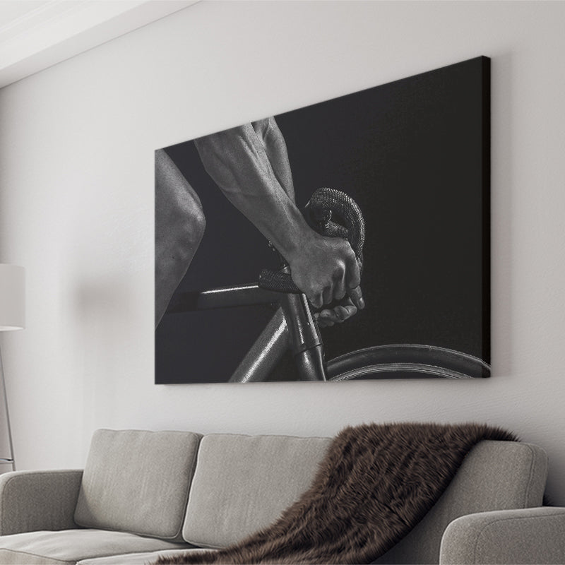 Black And White Cycling Canvas Print Canvas Prints Wall Art Decor - Painting Canvas,Home Decor, Ready to Hang
