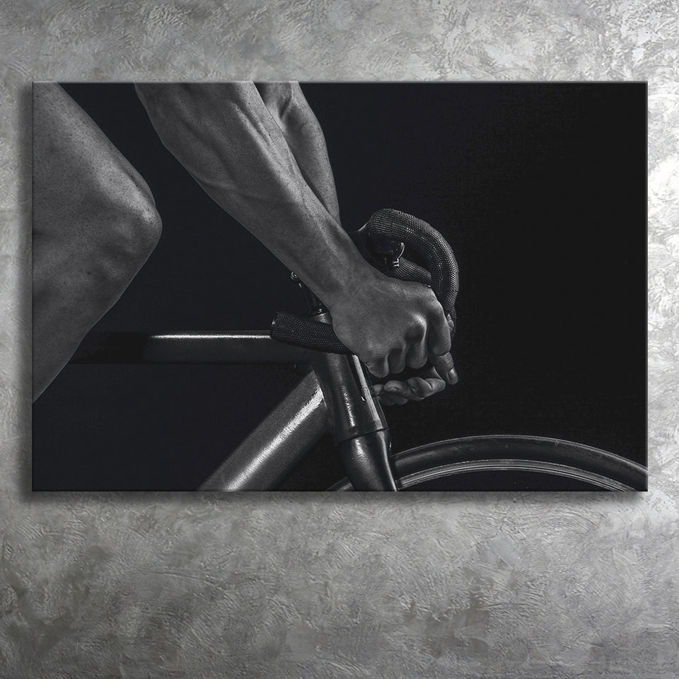 Black And White Cycling Canvas Print Canvas Prints Wall Art Decor - Painting Canvas,Home Decor, Ready to Hang