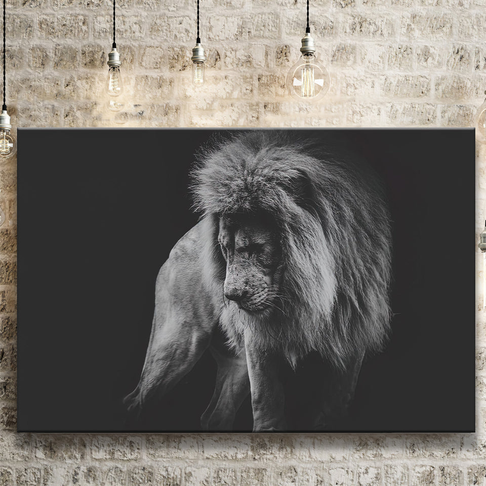 Black And White Lion, Lion Wall Art, Canvas Prints Wall Art Home Decor