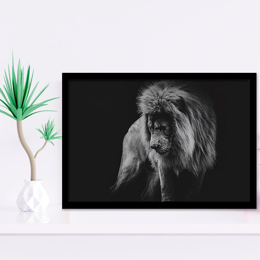 Black And White Lion, Lion Wall Art, Framed Art Prints Wall Art Home Decor, Ready to Hang