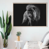 Black And White Lion, Lion Wall Art, Framed Canvas Prints Wall Art Home Decor,Floating Frame, Ready to Hang