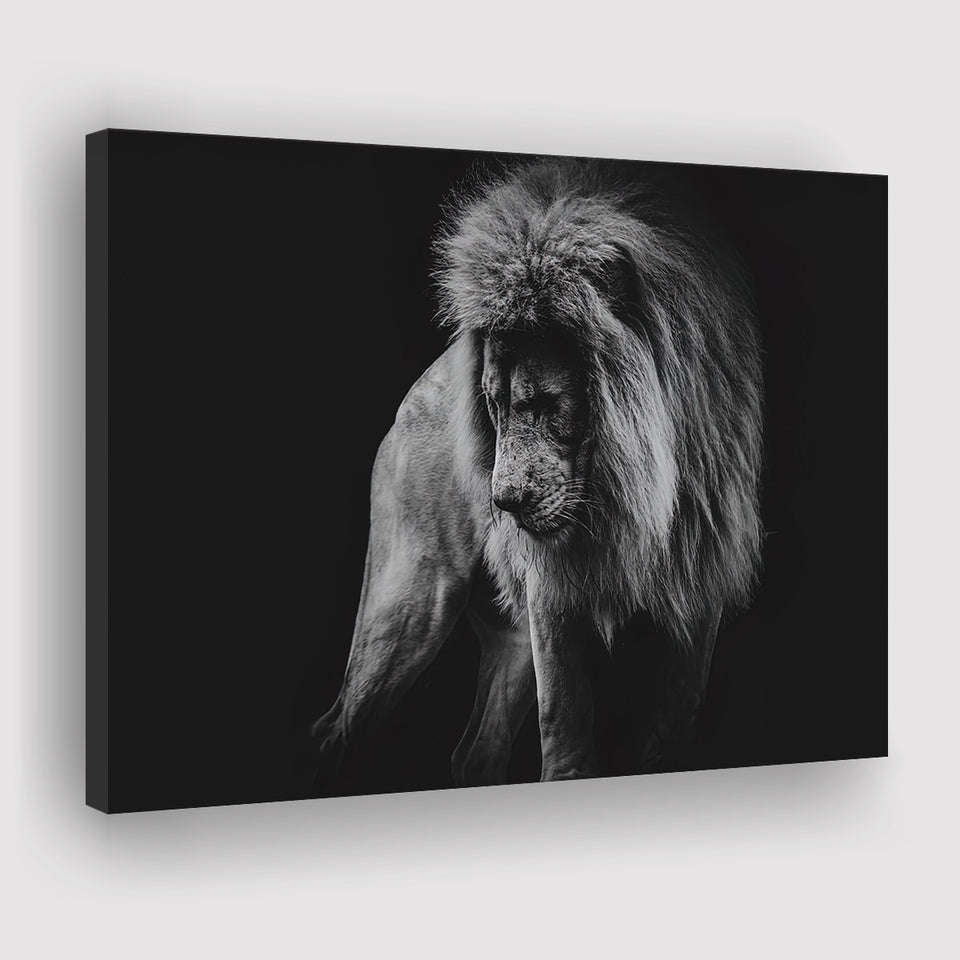 Black And White Lion, Lion Wall Art, Canvas Prints Wall Art Home Decor