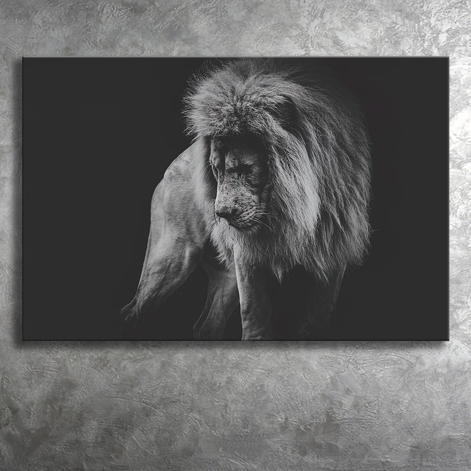 Black And White Lion, Lion Wall Art, Canvas Prints Wall Art Home Decor