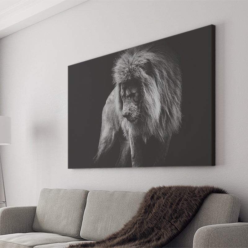 Black And White Lion, Lion Wall Art, Canvas Prints Wall Art Home Decor