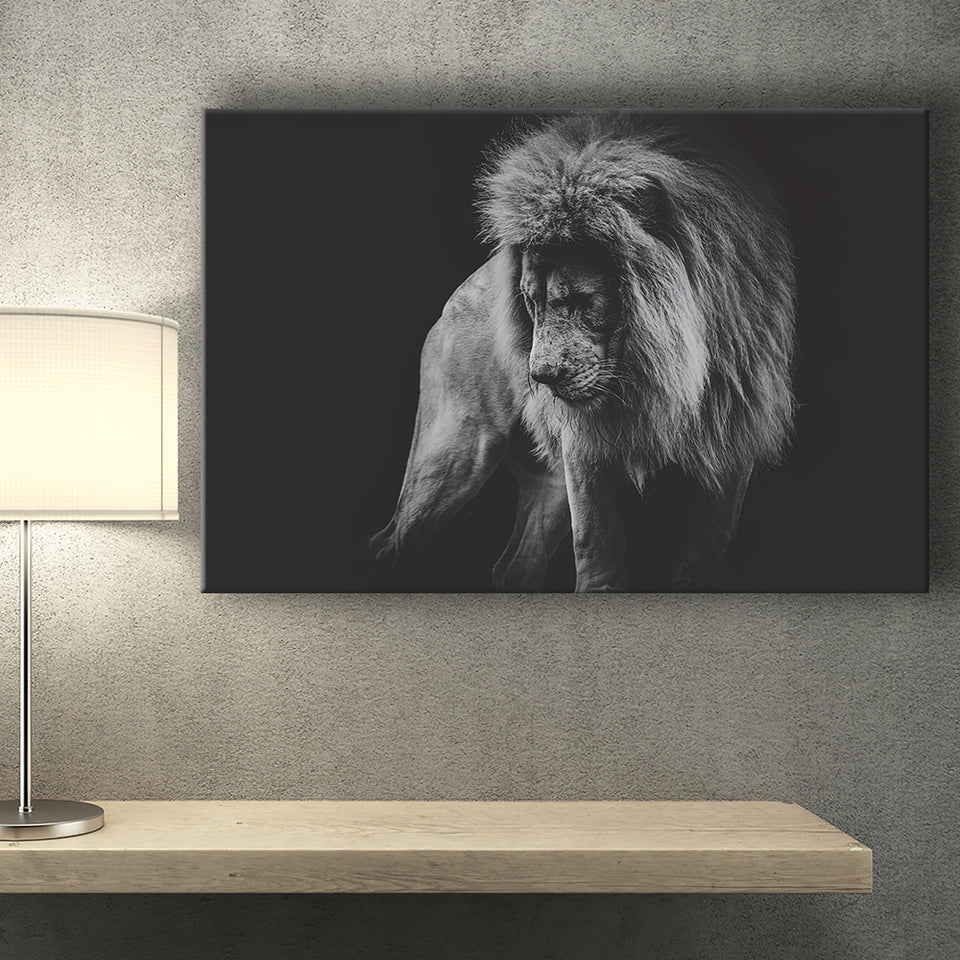 Black And White Lion, Lion Wall Art, Canvas Prints Wall Art Home Decor